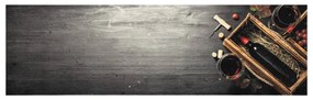 Tapete de cozinha lavável 45x150 cm veludo padrão garrafa vinho