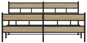 Estrutura de cama sem colchão 183x213cm metal carvalho sonoma