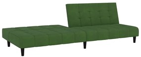 Sofá-cama de 2 lugares veludo verde-escuro