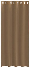 Cortinas de voile com ilhós 2 pcs castanho-claro