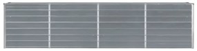 Canteiro jardim elevado 320x40x77 cm aço galvanizado cinzento