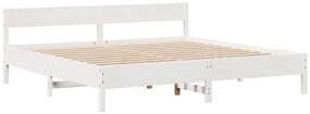 Cama sem colchão 180x200 cm madeira de pinho maciça branco