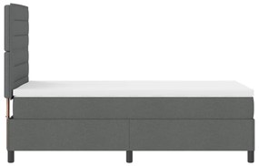 Cama Box Spring com Colchão Cinza Escuro 80x200 cm Tecido