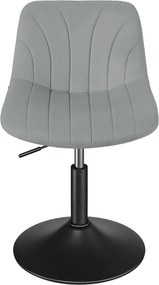 Banco para toucador com altura ajustavel 46,5 x 43 x (65,5-77,5) em veludo Cinzento