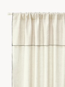 Cortinas de linho semitransparentes com bainha de túnel Eleonara, conjunto de 2