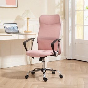 Cadeira de Escritório de Gerente, 63 x 65 x 119 cm, Encosto Ergonómico, Rosa