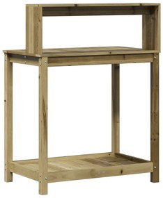 Mesa jardinagem c/ prateleiras 82,5x50x109,5cm pinho impregnado