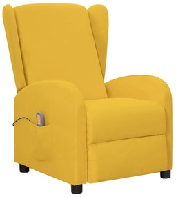 vidaXL Poltrona de massagens tecido amarelo
