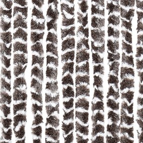 Cortina anti-insetos 56x200 cm chenille castanho e branco