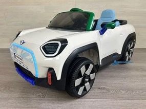 Carro elétrico para crianças MINI ACEMAN 12V 2.4G, Rodas de borracha, assento em pele sintética Branco