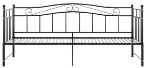 Estrutura sofá-cama de puxar 90x200 cm metal preto
