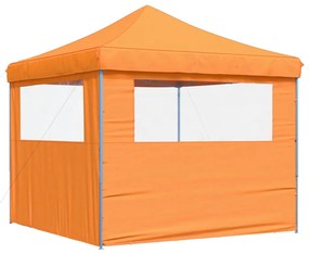 Tenda para festas pop-up dobrável c/ 2 paredes laterais laranja