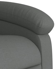 Poltrona reclinável elevatória tecido cinzento-escuro