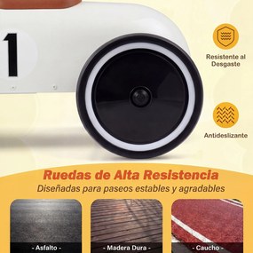 Andador de Bebé Vintage, 75 x 39 x 40 cm, Volante Multifuncional, Branco