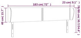 Cabeceira cama abas tecido 183x23x78/88 cm cinzento-acastanhado