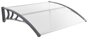 Marquise para janela ou porta proteção solar, toldo exterior 122 x 99 x 28 cm cinza