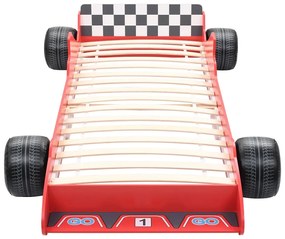 Cama carro de corrida para crianças 90x200 cm vermelho