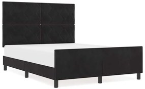 Estrutura de Cama de Veludo Preto vidaXL 160x200 cm