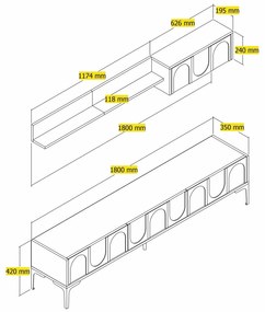 Unidade de TV Lyon – Atlas Black – 180 cm