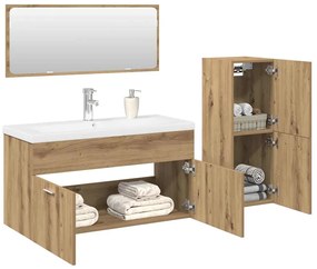 vidaXL 4 pcs móveis de casa de banho deriv. madeira carvalho artisiano