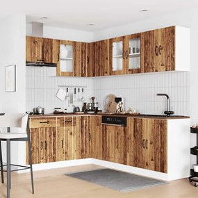 11 peças armário de cozinha conjunto Lucca madeira velha