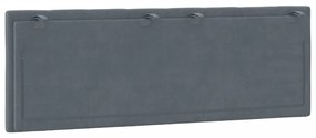 Almofadão de cabeceira 140 cm veludo cinzento-escuro