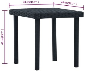 Mesa de centro para jardim 40x40x40 cm vime PE preto