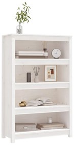 Estante 80x35x126 cm madeira de pinho maciça branco
