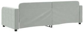 Sofá-cama 80x200 cm veludo cinzento-claro