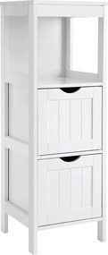 Armário de casa de banho com 2 gavetas 30 x 89 x 30 cm Branco