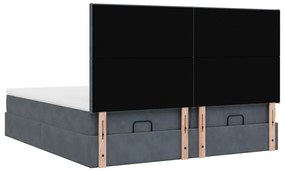 Estrutura cama otomana colchões 160x200 cm cinzento escuro