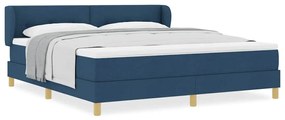 Cama Box Spring com Colchão - Azul, 180x200 cm, Tecido