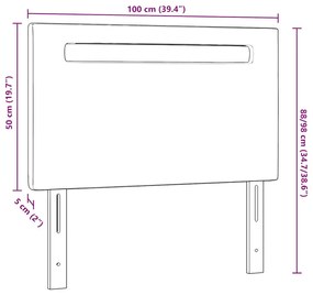Cabeceira de Design Simples Cinza 100 cm Couro Sintético