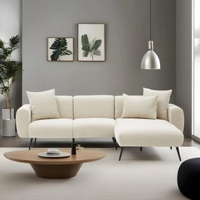 Sofá de Canto Side – Creme – 252 cm x 77 cm x 82 cm