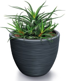 Vaso de flores com ranhuras em plástico 40x32cm antracite