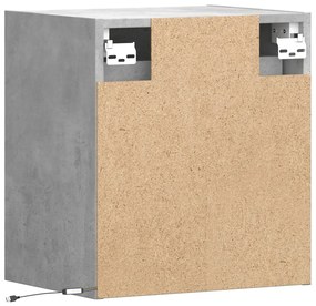 Móvel de parede p/ TV c/ luzes LED 41x31x45 cm cinzento cimento