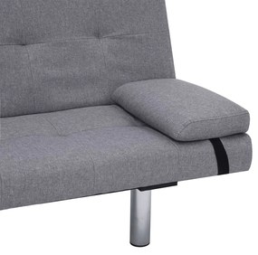 Sofá Cama Vivian - Cor Cinzento Claro - Em Tecido, Estrutura em Madeir