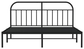 Estrutura de cama em metal com cabeceira 180x200 cm preto