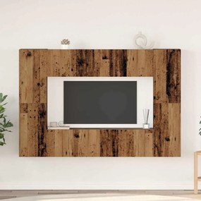 vidaXL Conjunto de móvel de TV 8 pcs Madeira Antiga Madeira processada