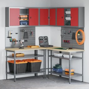 Conjunto de mesa para guardar ferramentas de 10 peças vidaXL - Madeira