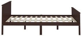 Estrutura de cama 140x200 cm pinho maciço castanho-escuro