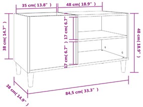 Armário p/ discos 84,5x38x48 cm derivados madeira cinza sonoma