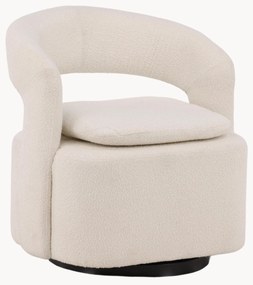 Poltrona giratória em bouclé Laurel