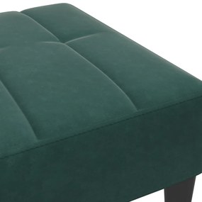 Apoio de pés 77x55x31 cm veludo verde-escuro