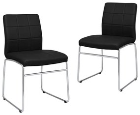 vidaXL Cadeiras de jantar 2 pcs couro artificial preto