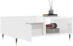 Mesa de centro 90x60x35cm derivados de madeira branco brilhante