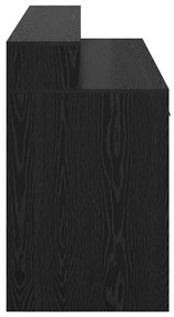 Escrivaninha Carvalho Preto 160x55x91 cm Madeira Engenheirada