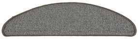 Tapete/carpete para degraus 15 pcs 65x21x4 cm cinzento