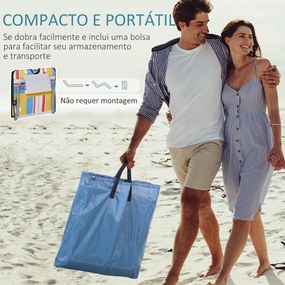 Conjunto de 2 Esteiras de Praia Dobráveis 124x53x50cm com Encosto Ajus
