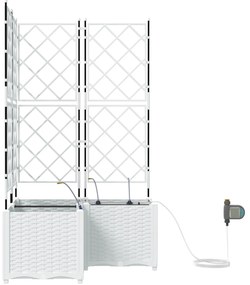 Jardineiras com Sistema de Irrigação 3 pcs Branco